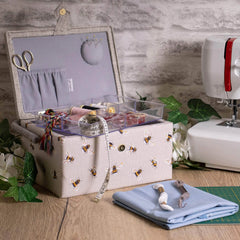 Embroidered Bee Sewing Box