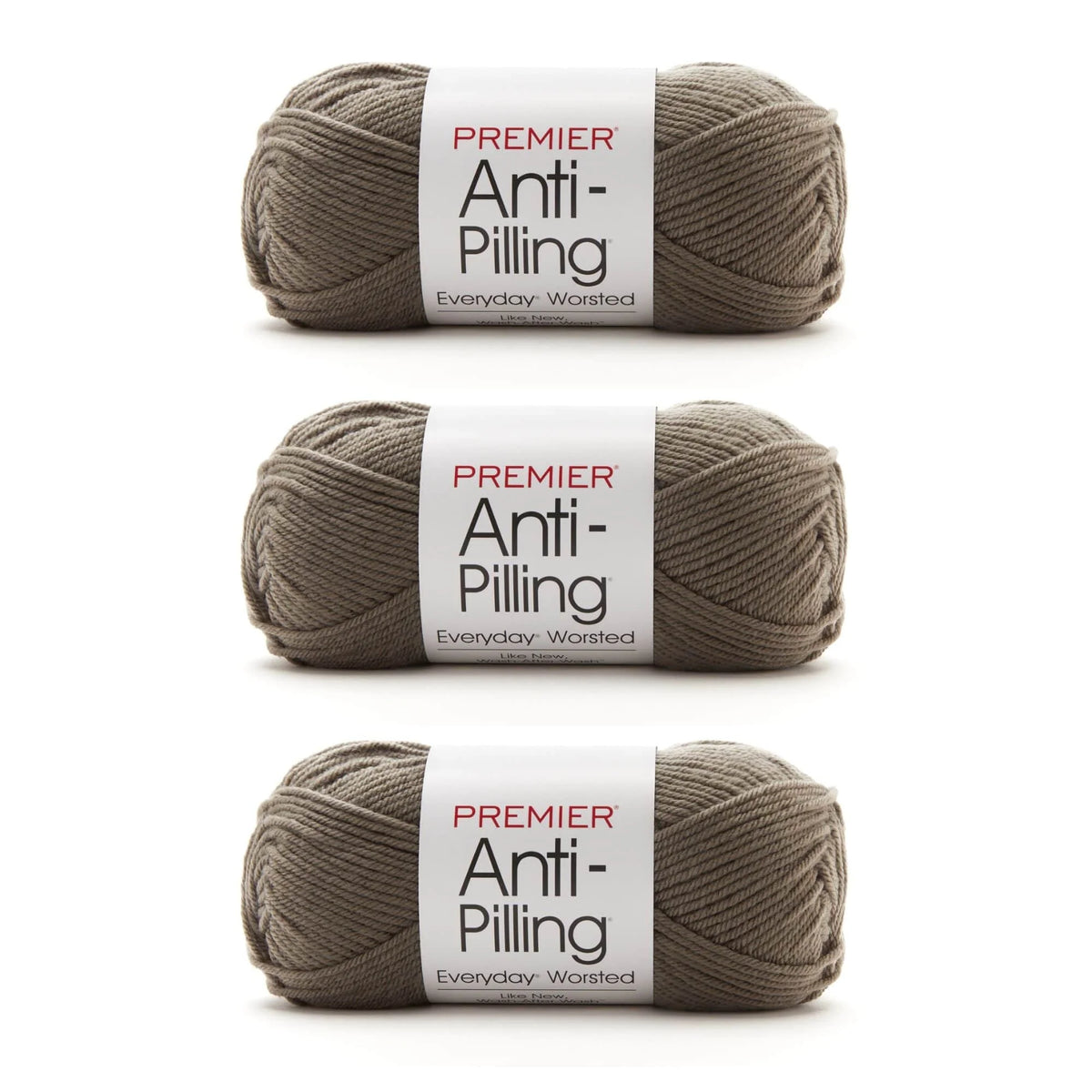 Anti-Pilling Everyday® Worsted Khaki Bag of 3